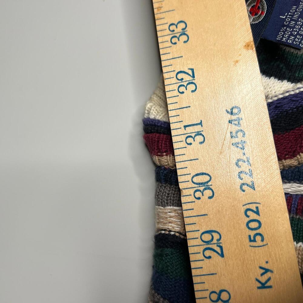 Vintage Cotton Traders Cosby Style Sweater L 100% Cotton Colorful 90s Coogi Look - Picture 5 of 11